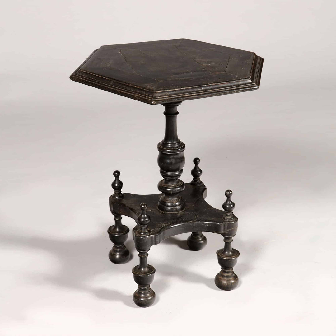 17th Century Solid Ebony Occasional Table