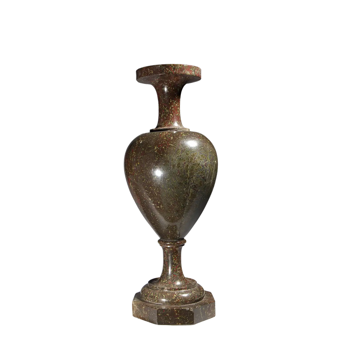 19th century Cornish serpentine amphora on octagonal base by Collection EE20 neo Grecian design handcrafted object