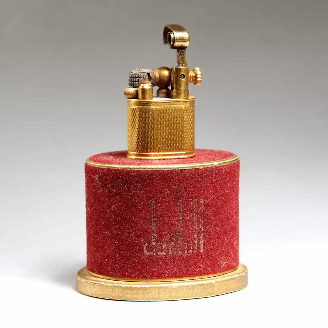 Gold Plated Baby Sylph Lighter - With its original Red Flock Box