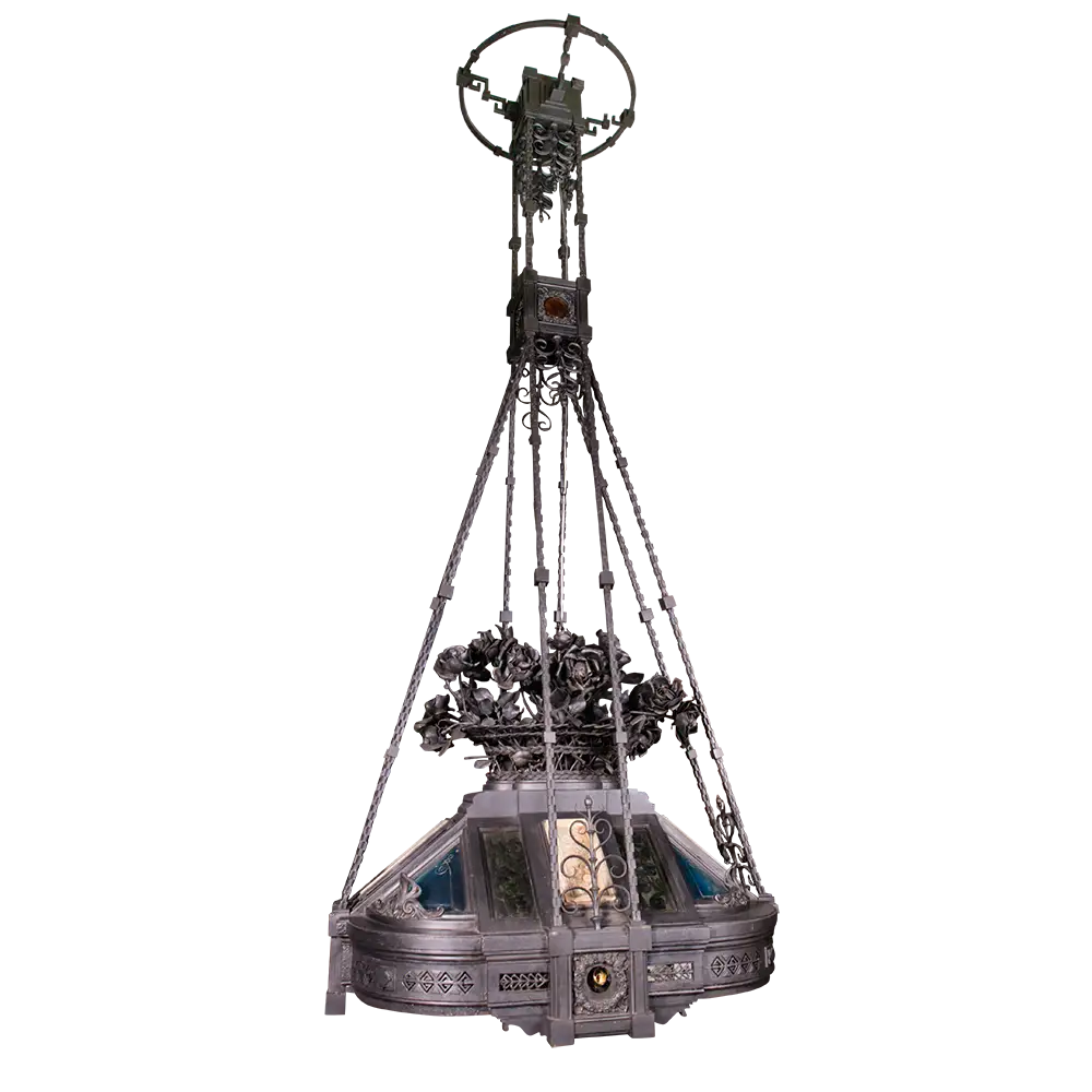 Aesthetic Movement Wrought Iron Mansion Staircase Lantern