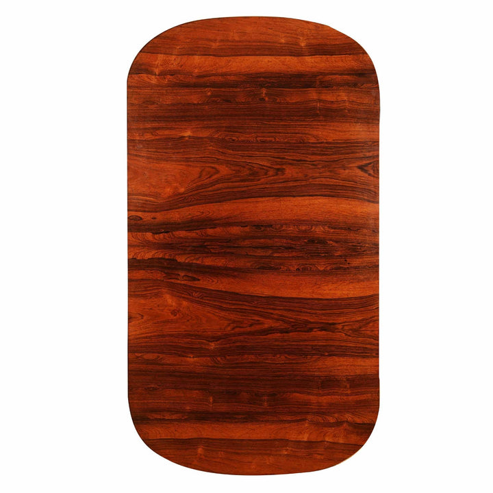 William IV Irish Rosewood Library Table By Williams & Gibton with polished rosewood top and curved edges, circa 1835.