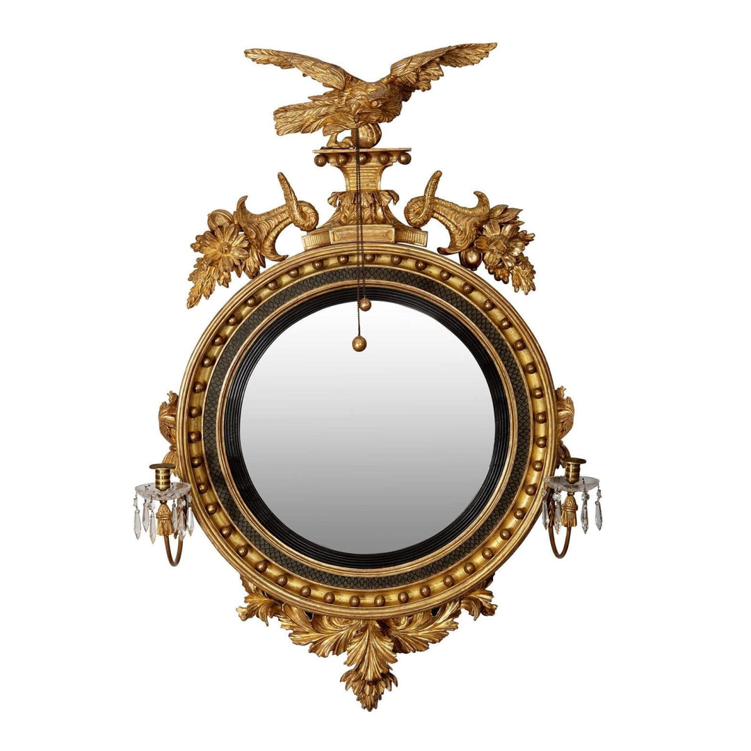 Early 19th Century Regency Giltwood Convex Mirror