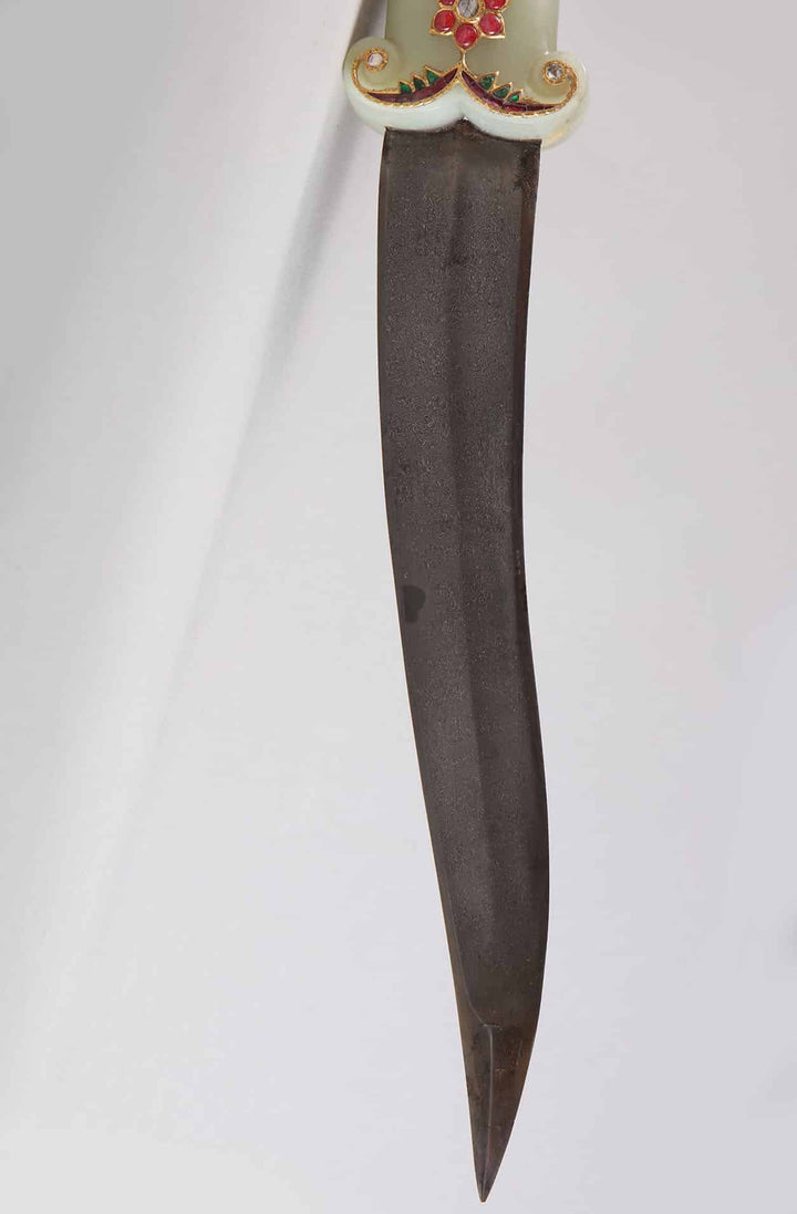 Mughal Jewelled Jade-Hilted Khanjar Dagger