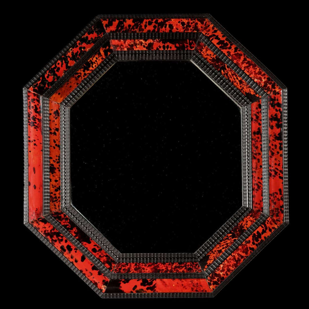 Dutch Red Tortoiseshell Octagonal Mirror