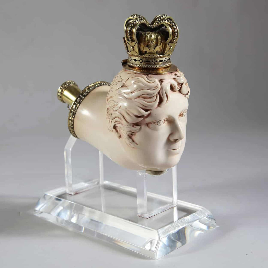 King George IV Silver Gilt Meerschaum Pipe Modelled as King George IV, London 1823