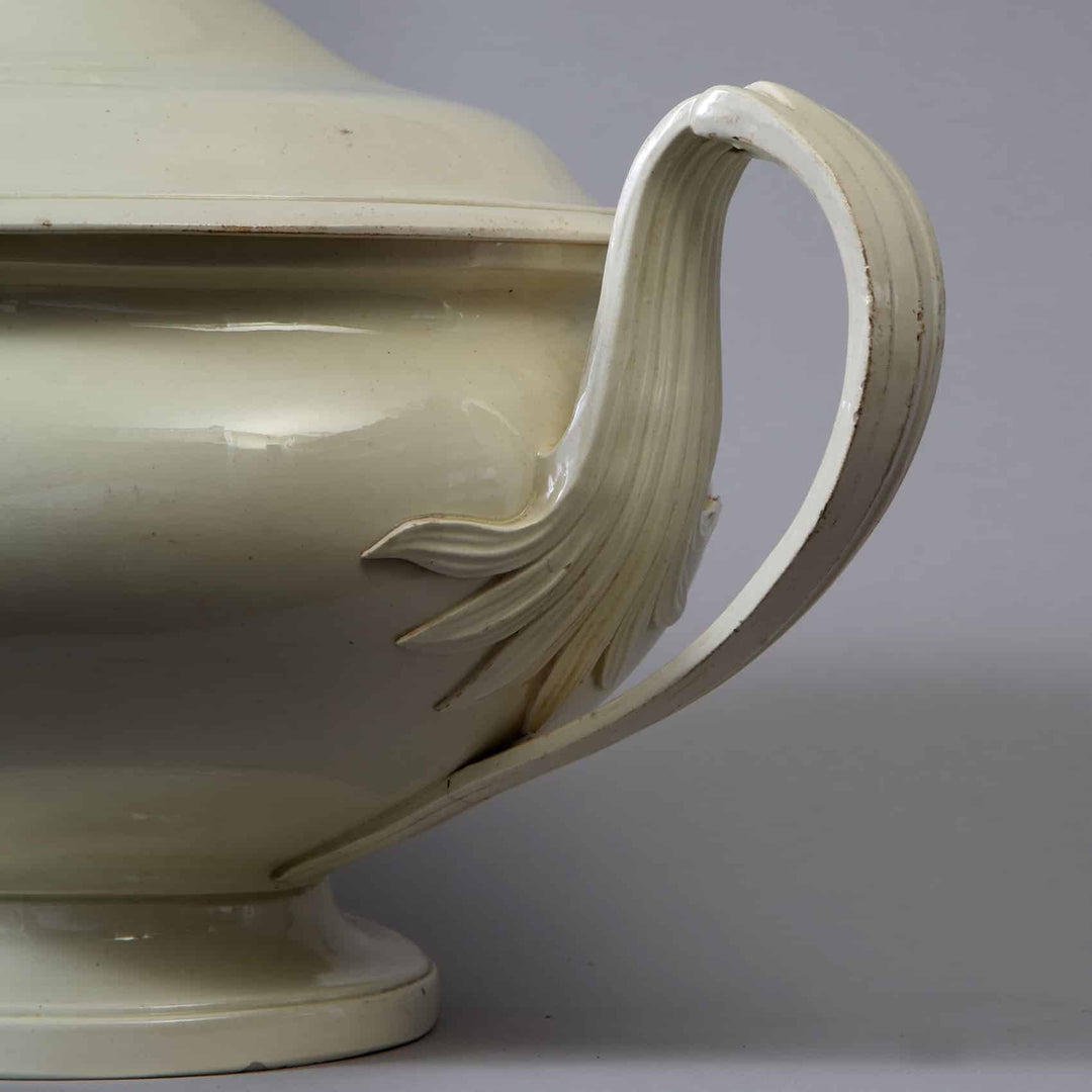 19th Century French Oval Creamware Tureen and Cover