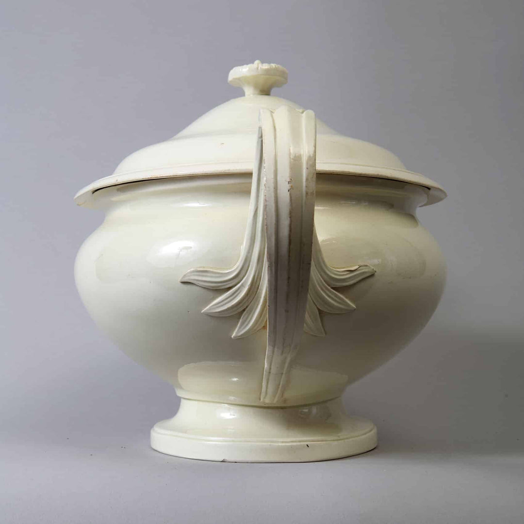 19th Century French Oval Creamware Tureen and Cover