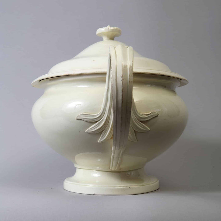19th Century French Oval Creamware Tureen and Cover