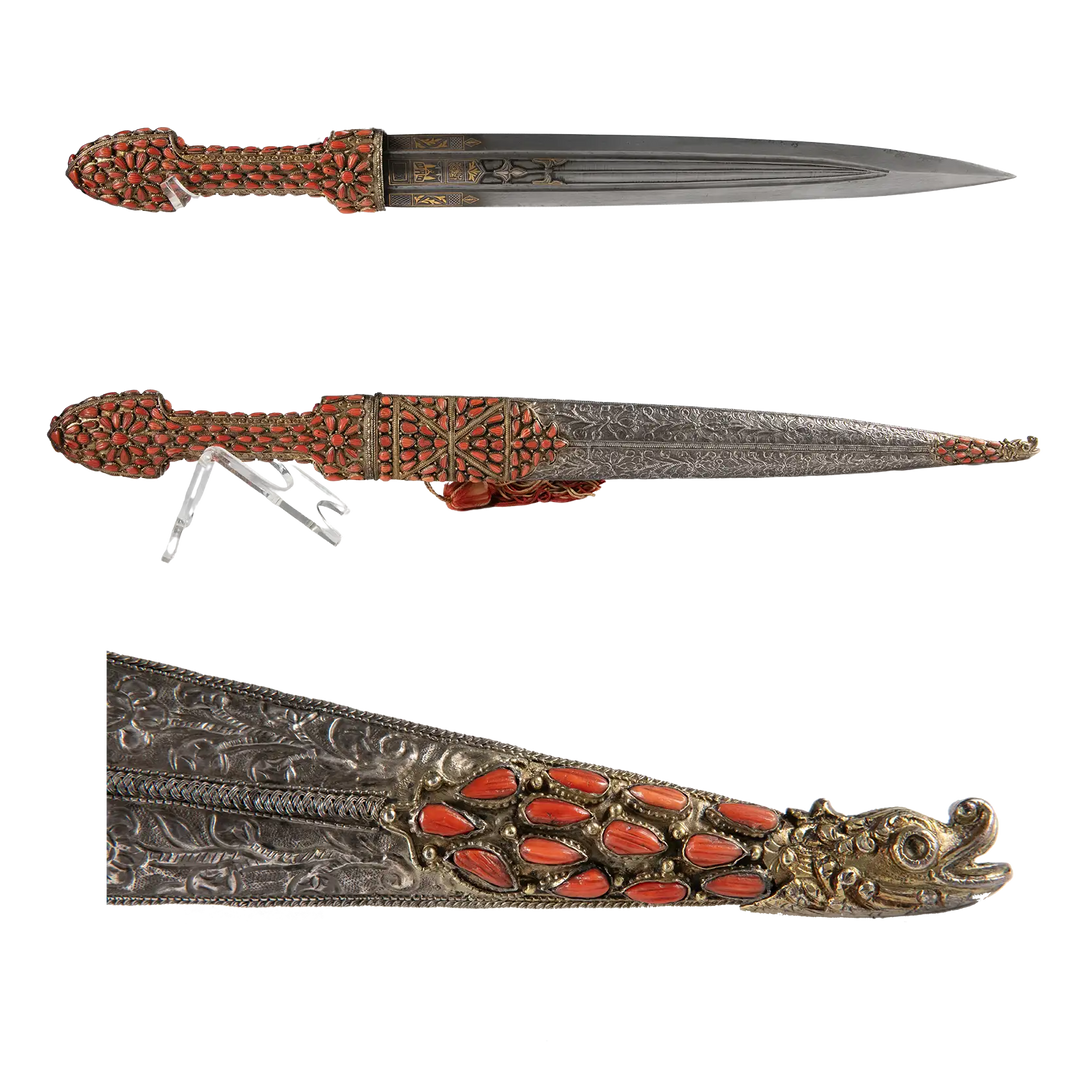 Turkish Coral Mounted Dagger