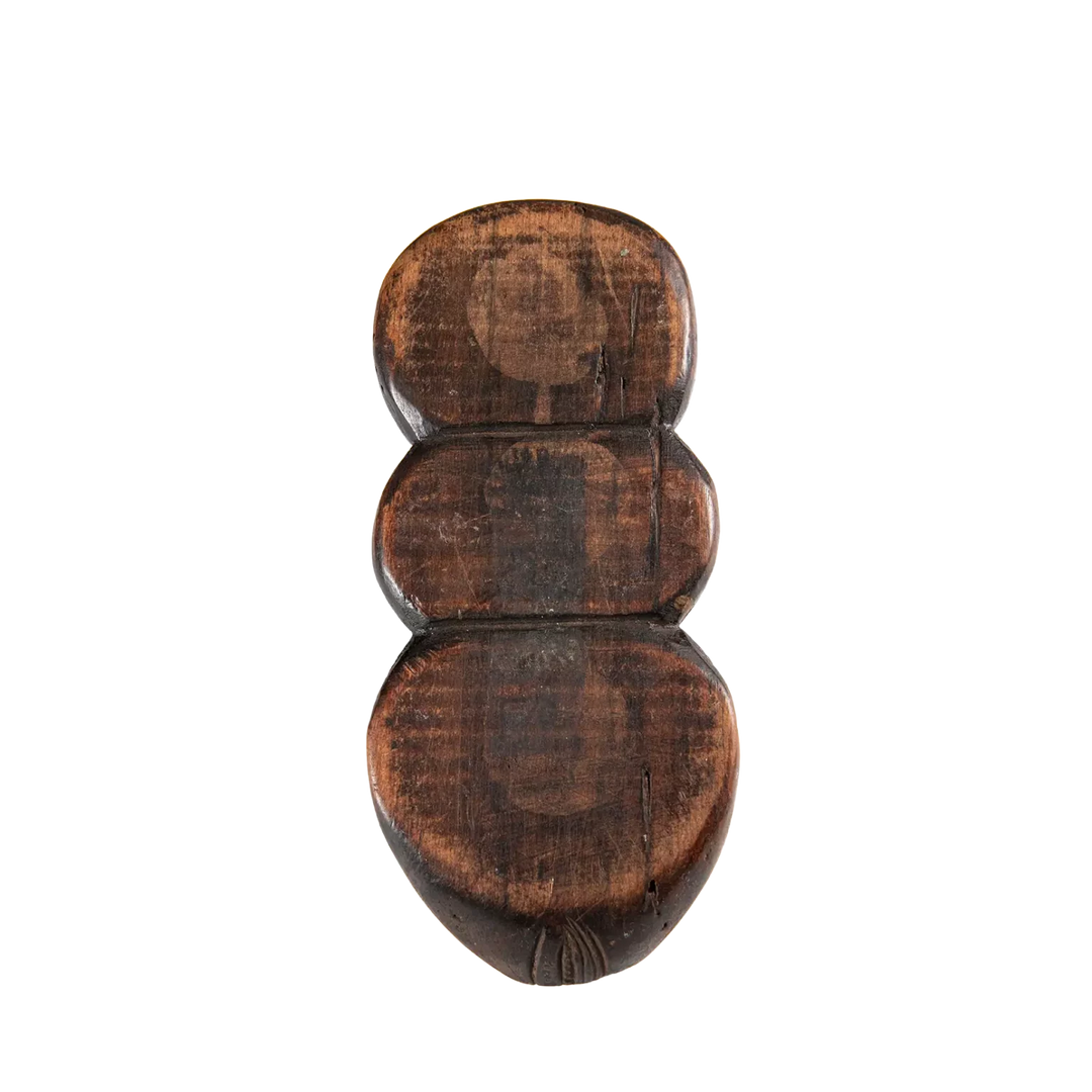 Maori Moka Tattoo Ink Holder carved wooden tray with three sections for traditional Ta Moko ink storage.