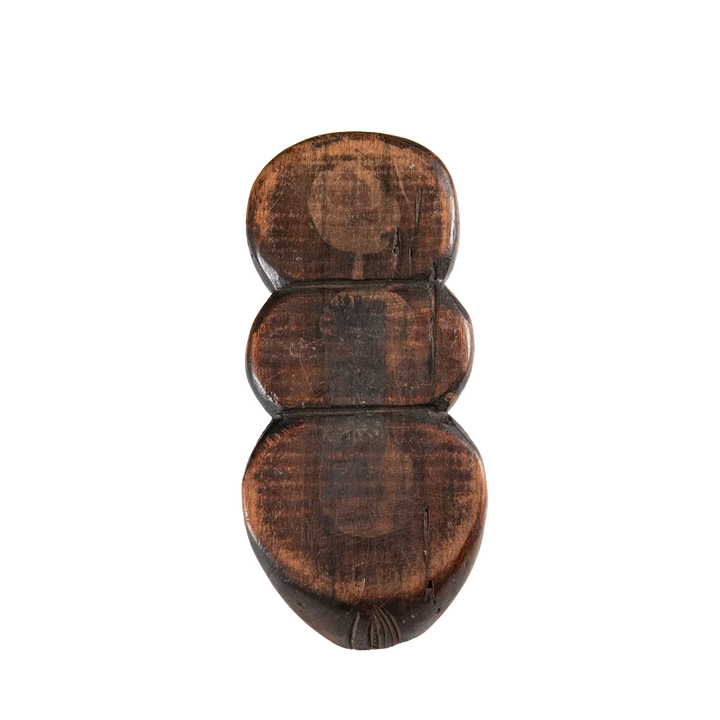 Maori Moka Tattoo Ink Holder carved wooden tray with three sections for traditional Ta Moko ink storage.