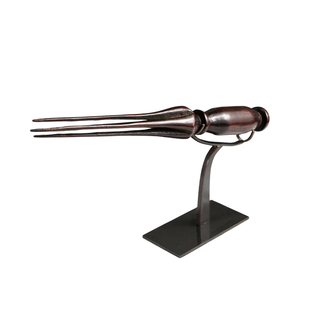 Rare Tribal Cannibal Fork: Carved Fijian Iculanibokola