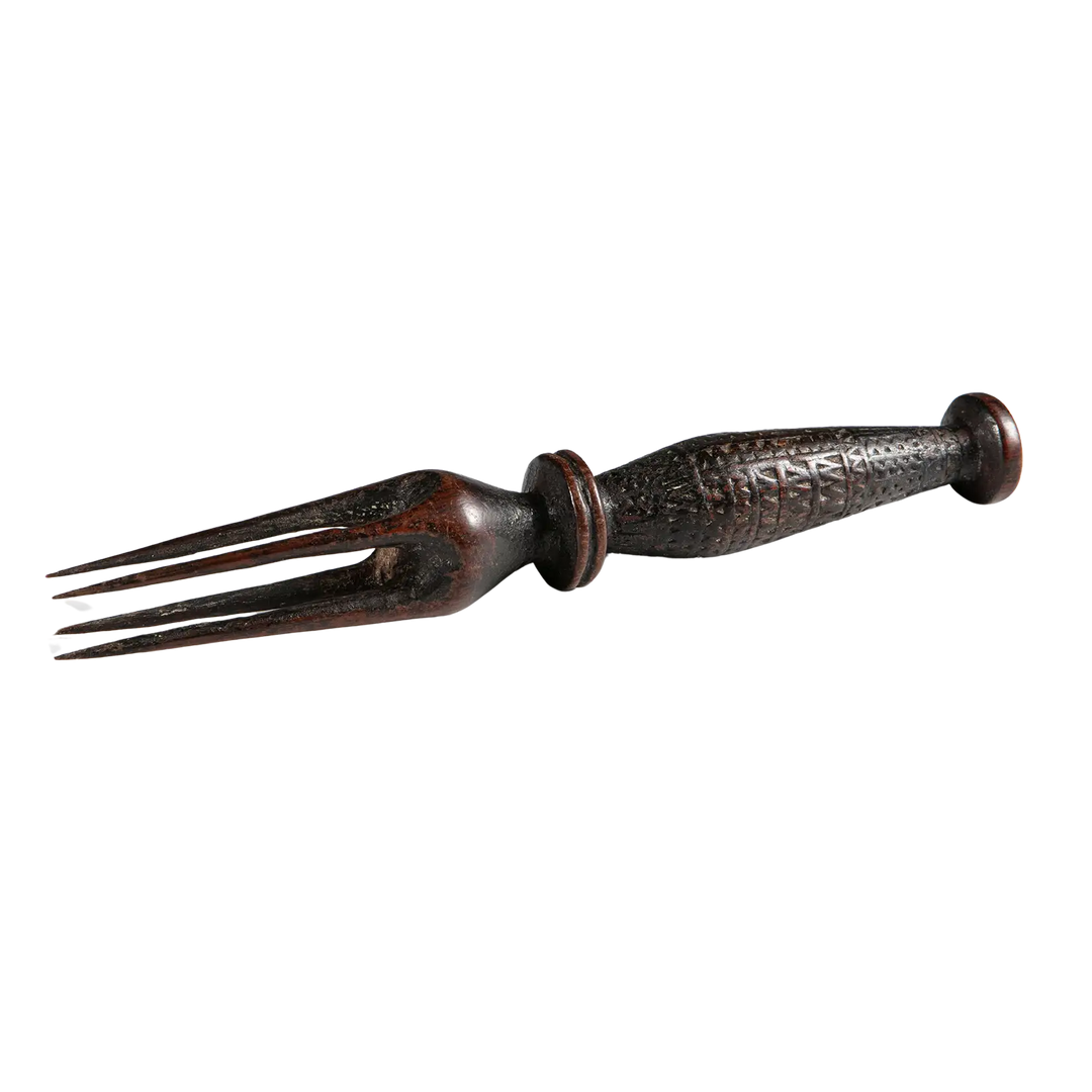 Fijian Cannibal Fork with Tava Tava Carving