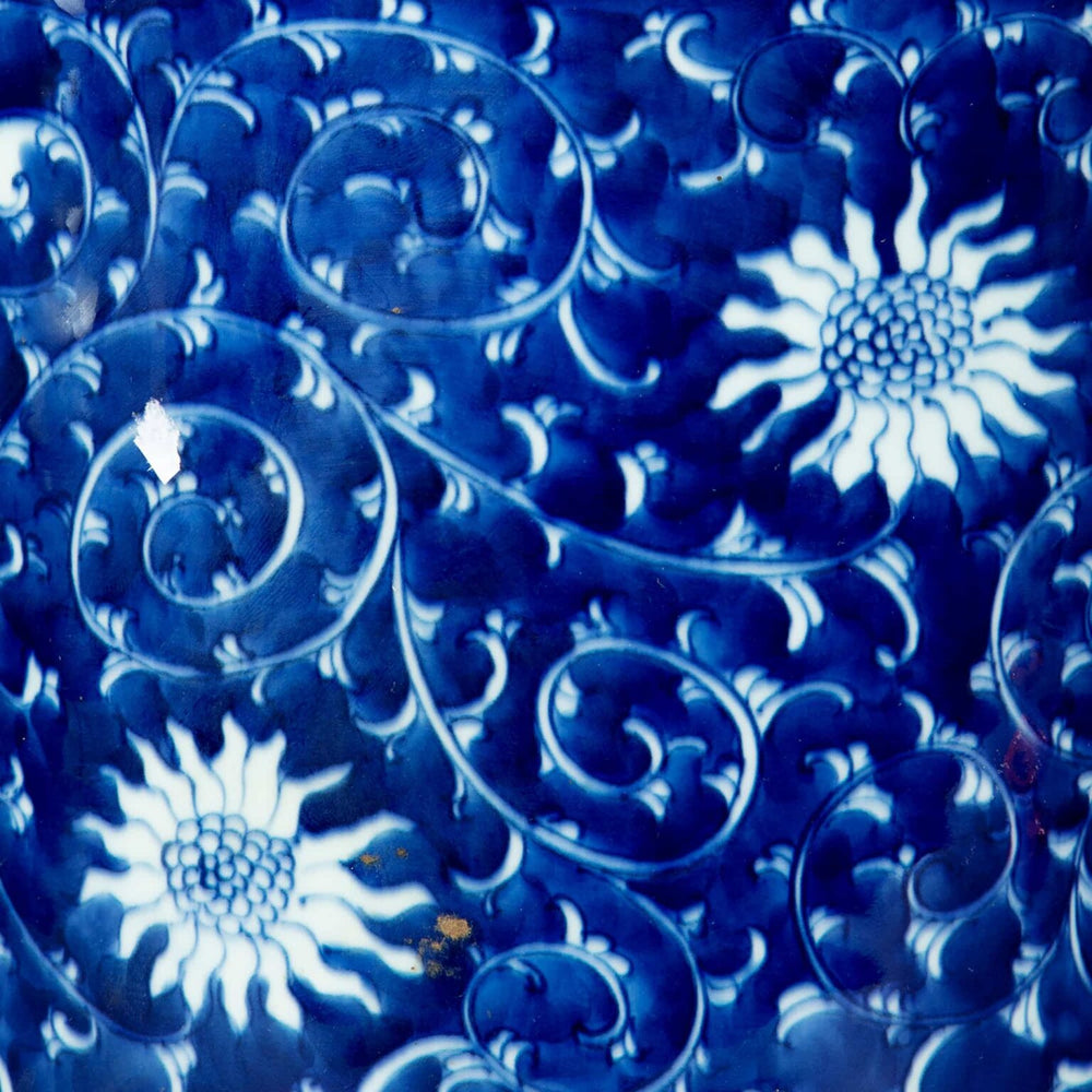 Pair of Chinese Blue and White Porcelain Ginger Jars as Lamps with intricate floral and swirl patterns circa 1900.