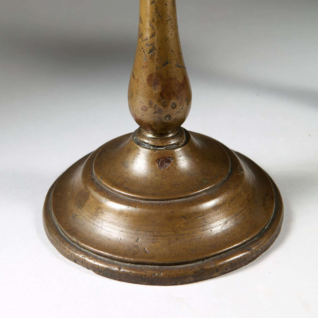Rare Pair of 17th Century Bronze Candlesticks