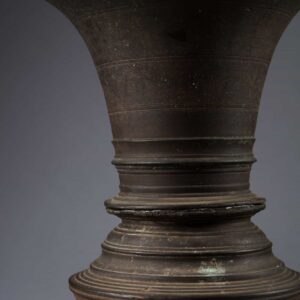 Indian Bronze Vase Mounted as a Table Lamp with patinated bronze finish, India circa 1880, 33 cm diameter, 40 cm height.