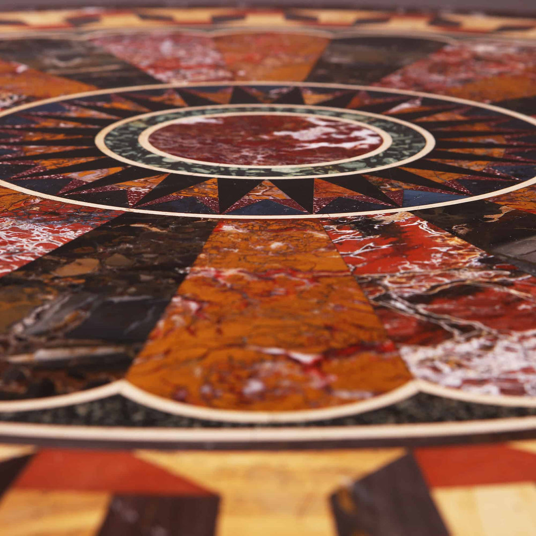 Italian Pietra Dura Specimen Marble Centre Table Francesco Sibilio showcasing intricate rare stone inlay detail.