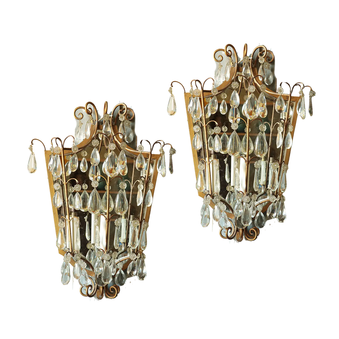 Pair of Mirror Chandelier Wall Lights