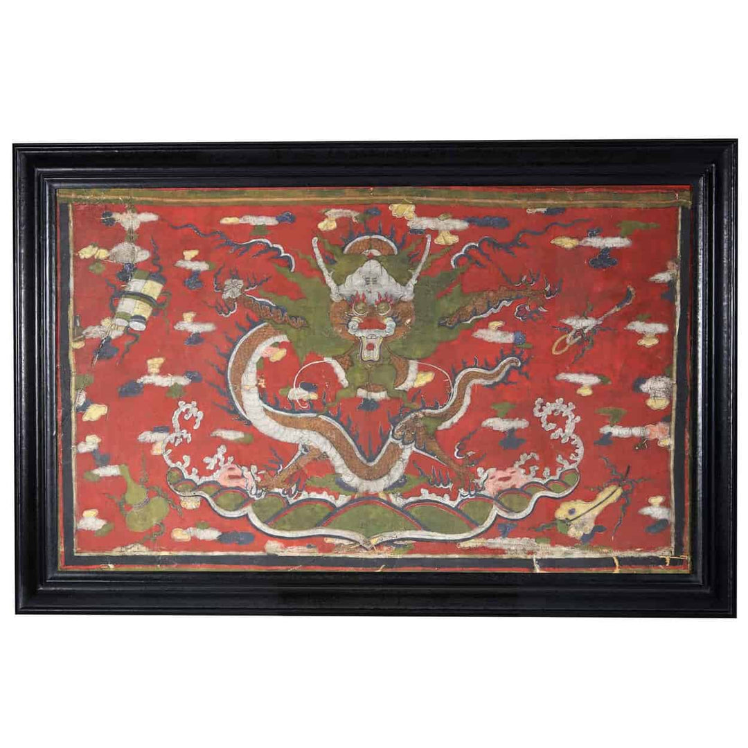 Tibetan Vellum Dragon Panel