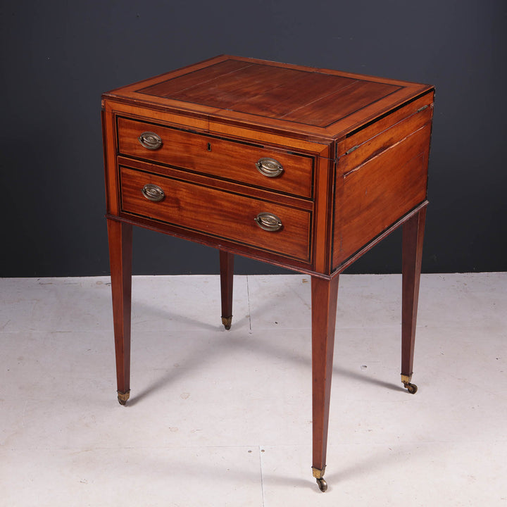 George III Dressing Table by Collection NE10, mahogany with brass fittings, elegant neoclassical design circa 1790