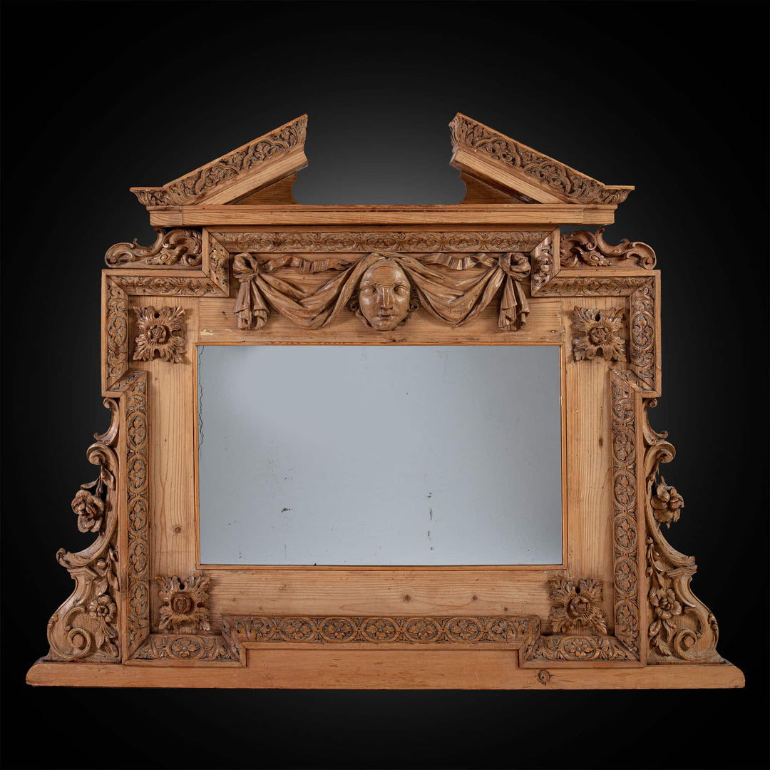 An Early 18th Century Pine Overmantel Mirror