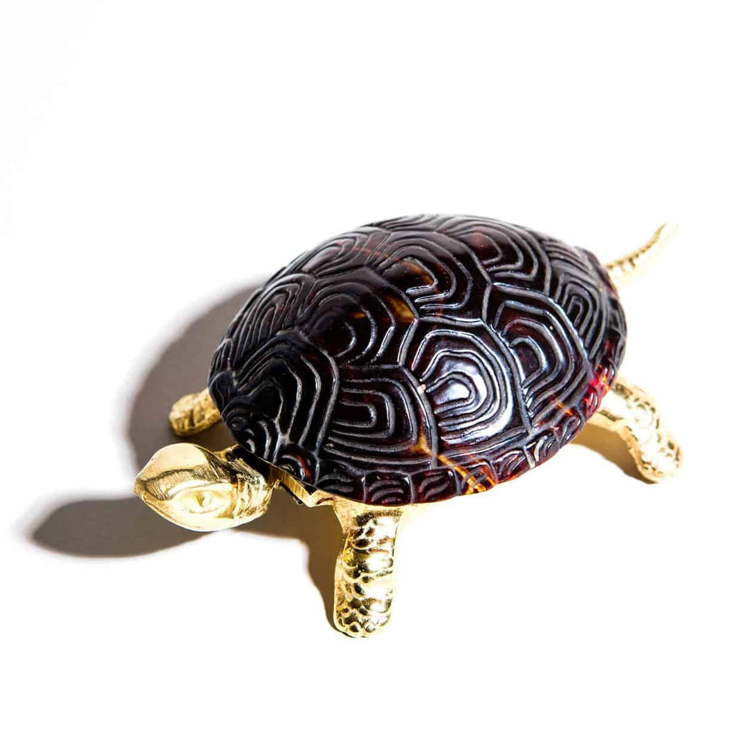 Edwardian Gold Tortoise Bell With Shell Top