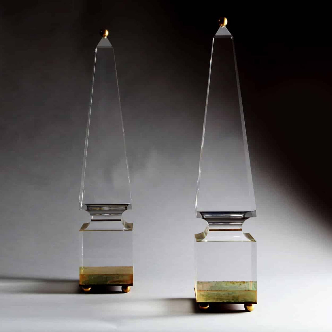 Pair of Large Lucite Obelisks