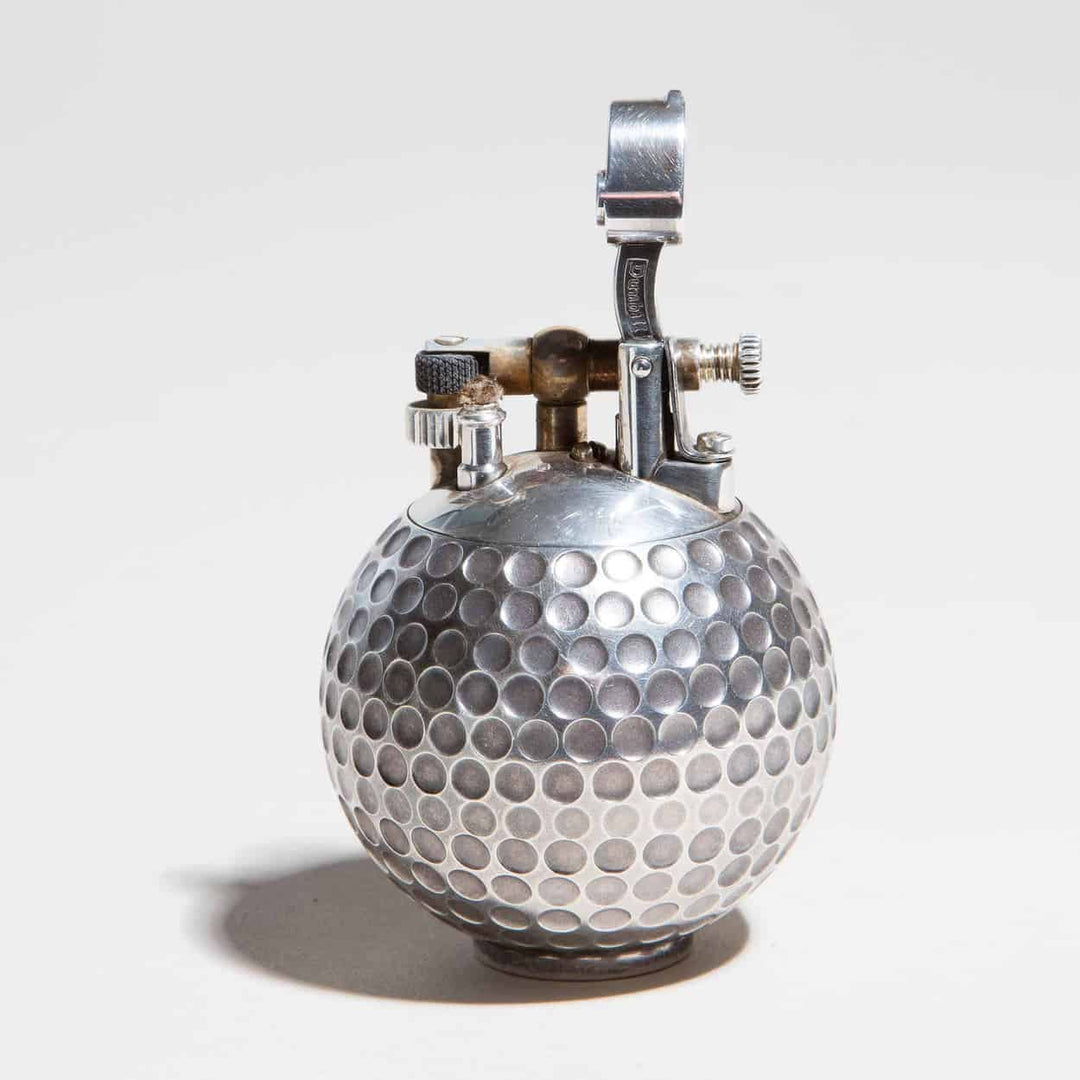 Dunhill Solid Silver ' Unique ' Golf Ball Cigar Table Lighter