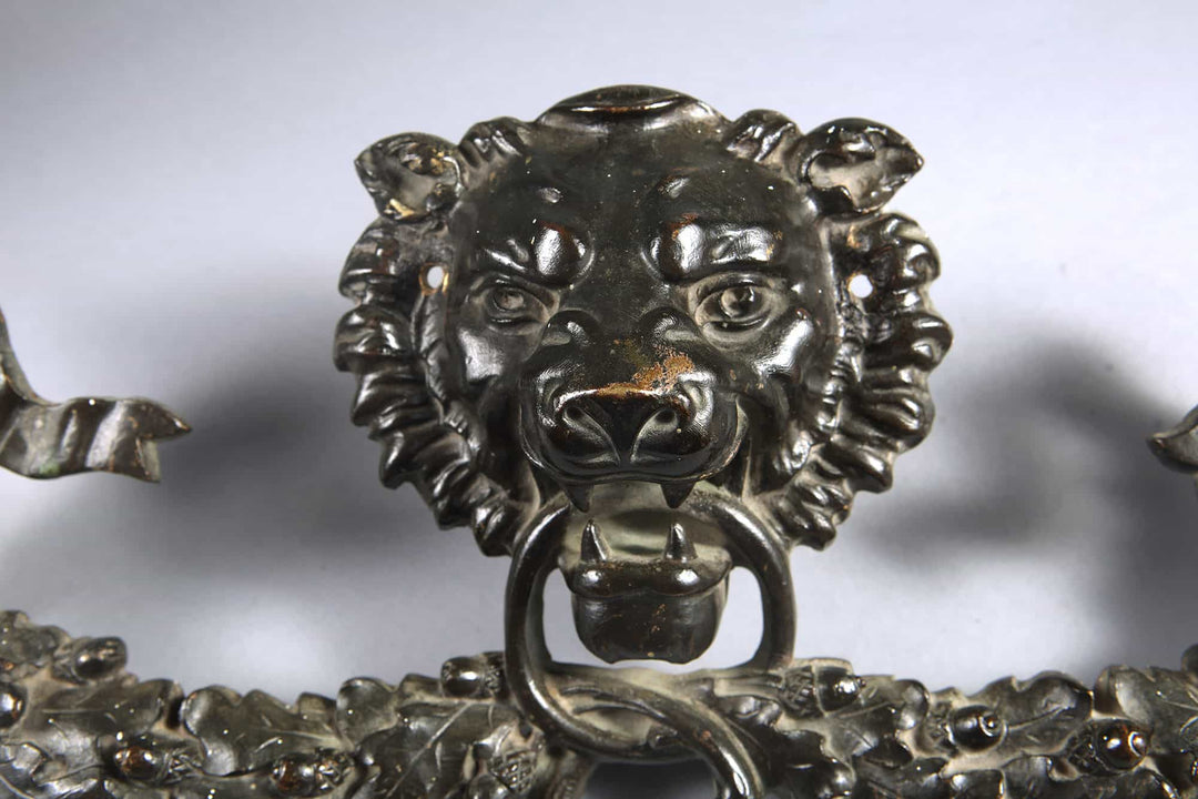 19th Century Bronze Lion Head Mount