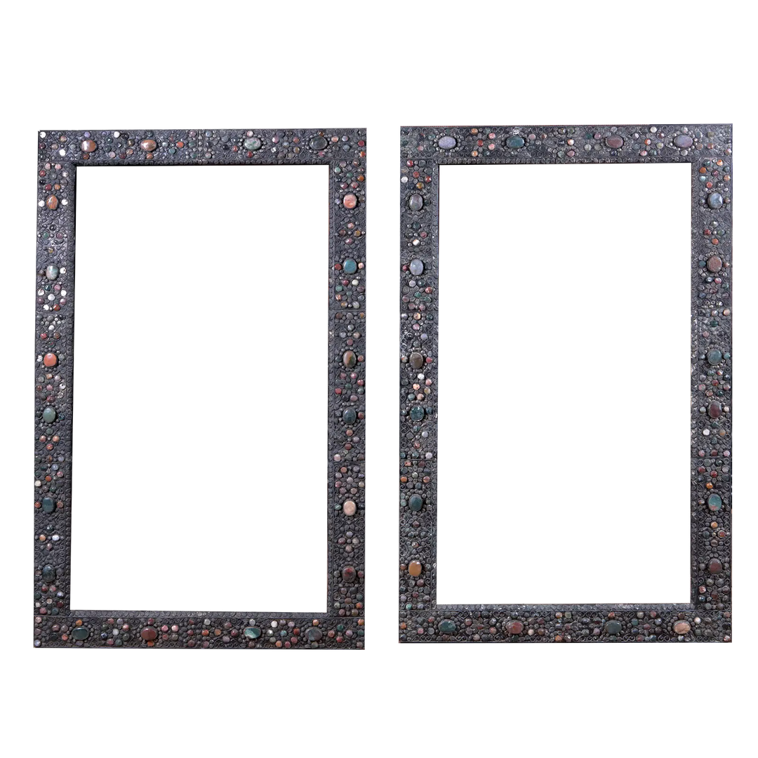 Pair of Stone ENCRUSTED PICTURE FRAMES