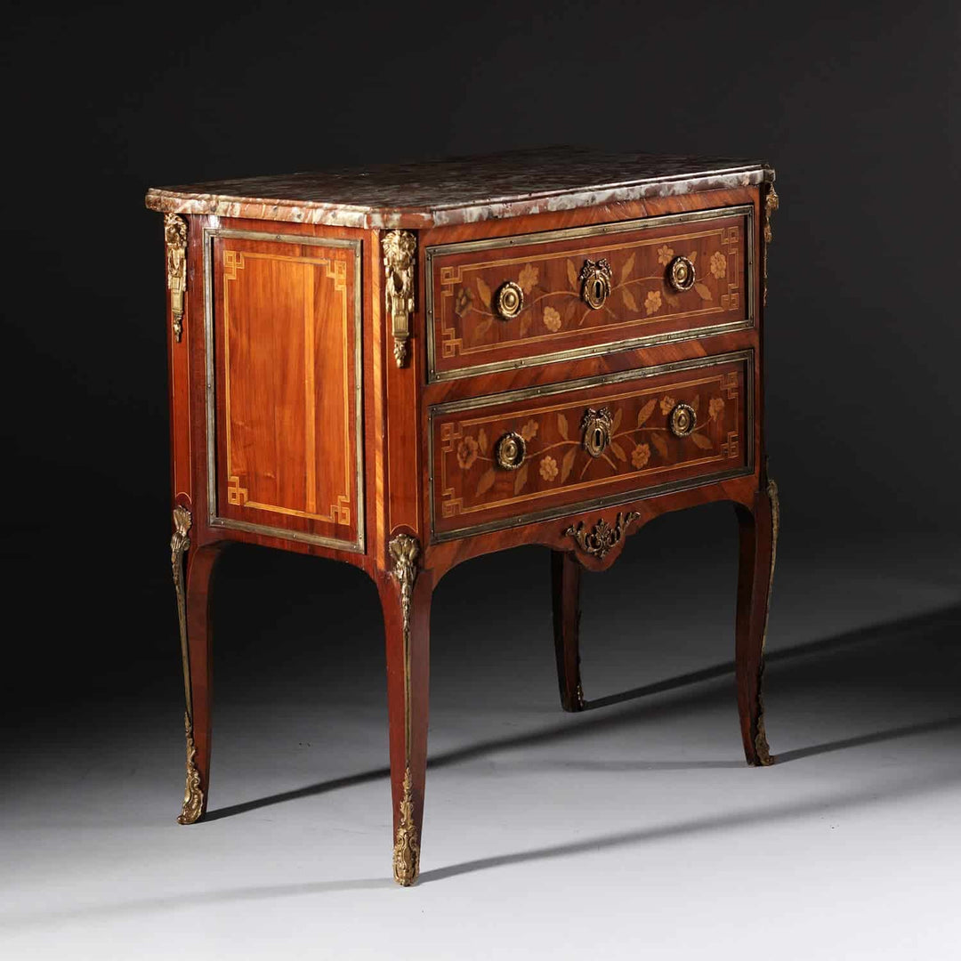 Transitional Marquetry Commode JME