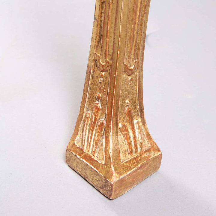 George I Gilt Gesso Side Table leg detail showing intricate gilded carvings and antique finish from 19th century England.