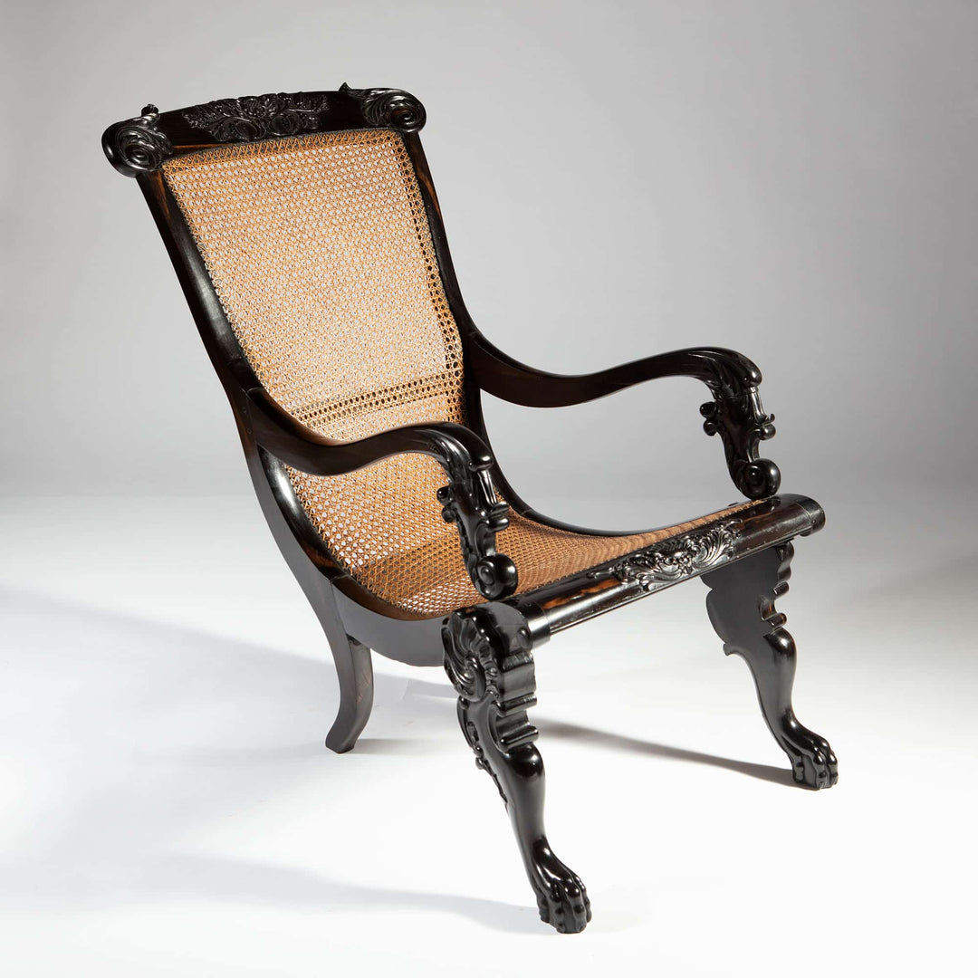 19th Century Indian Ebony Armchair