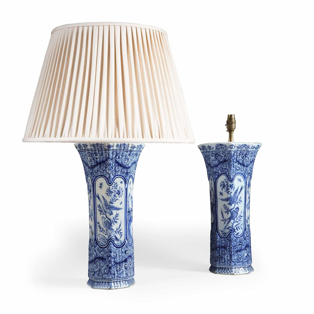 Pair of Delft Blue and White Lamps