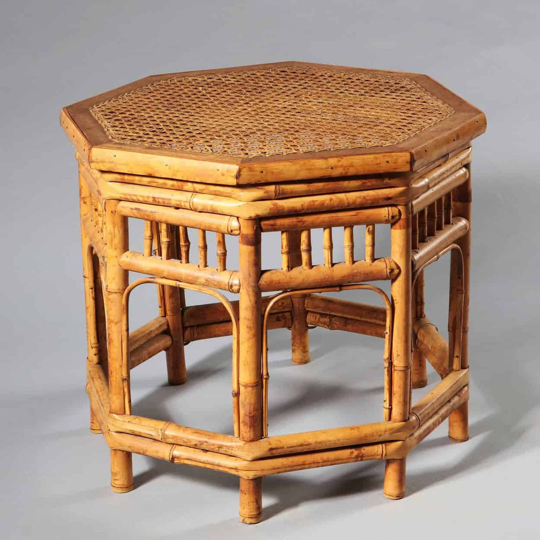 Regency Brighton Pavilion Style Hexagonal Bamboo Occasional Table