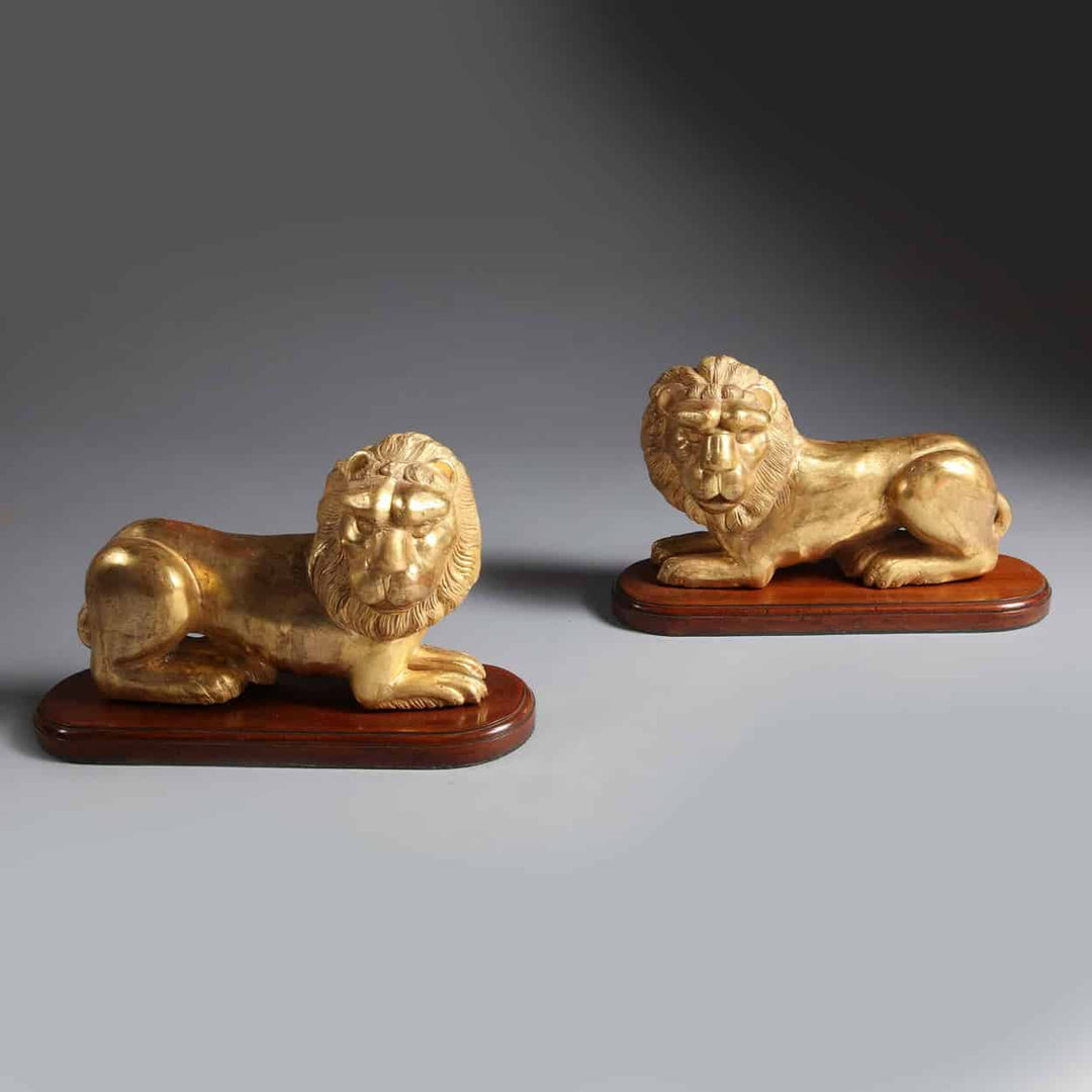 Empire period Sicilian Giltwood Lions