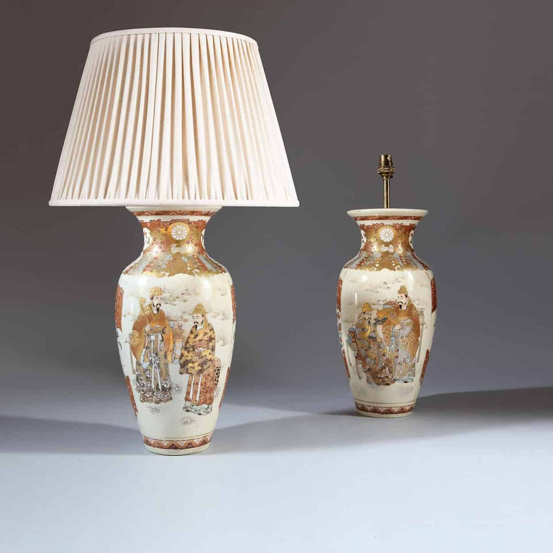 Pair of Japanese Satsuma vases as Table Lamps