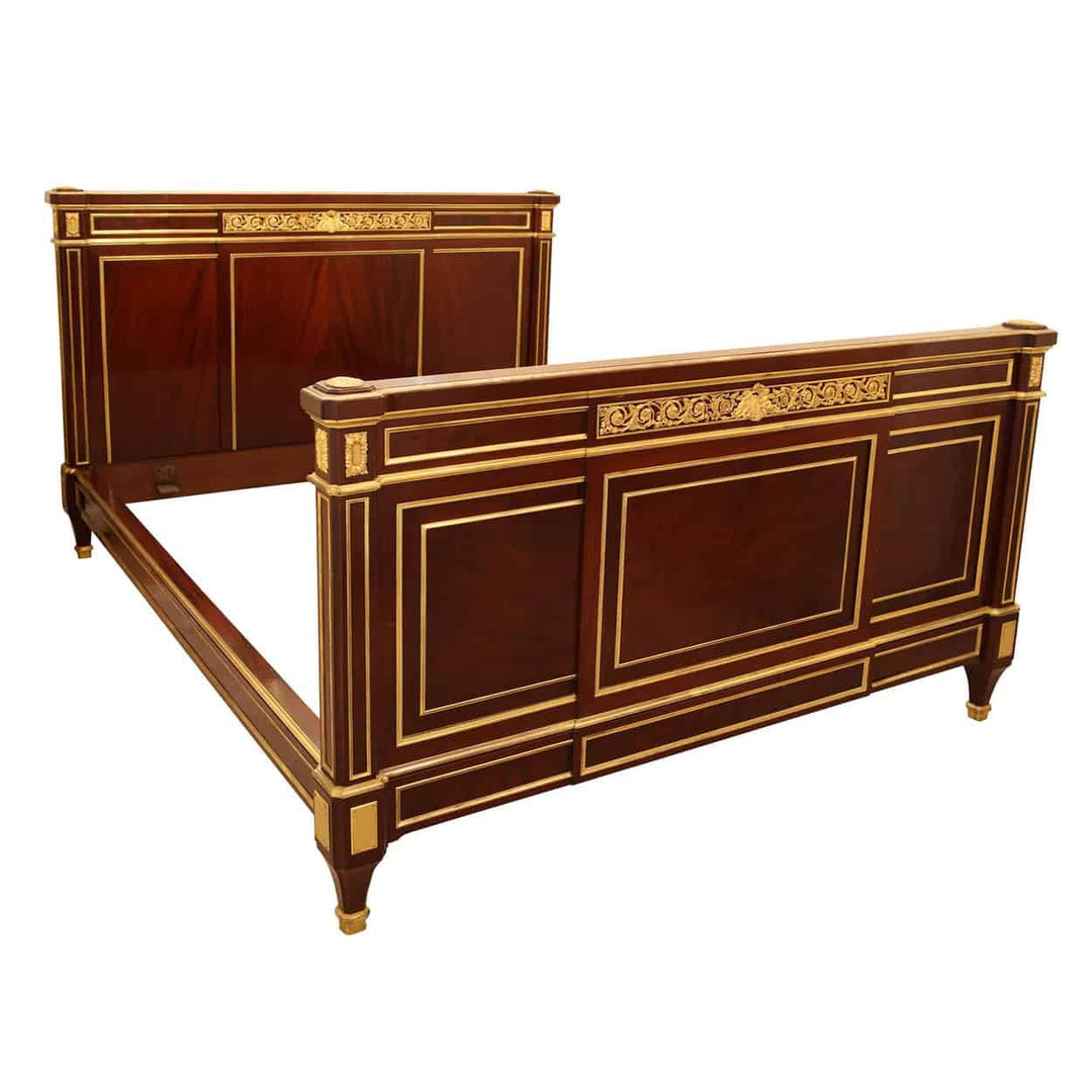 French ormolu-mounted mahogany bed by Gervais-Maximilien-Eugène Durand