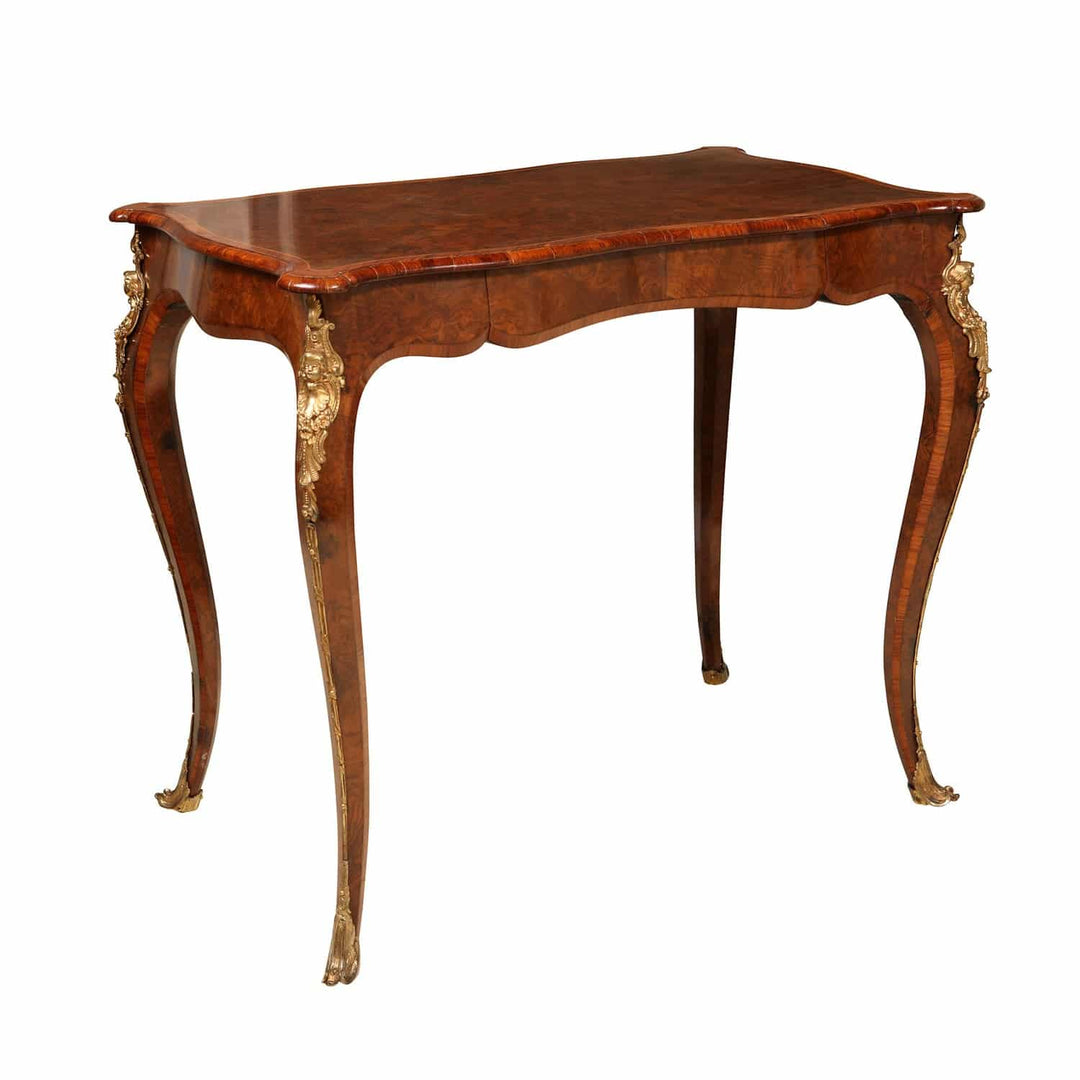 Late 19th century Victorian Burr Walnut End Table