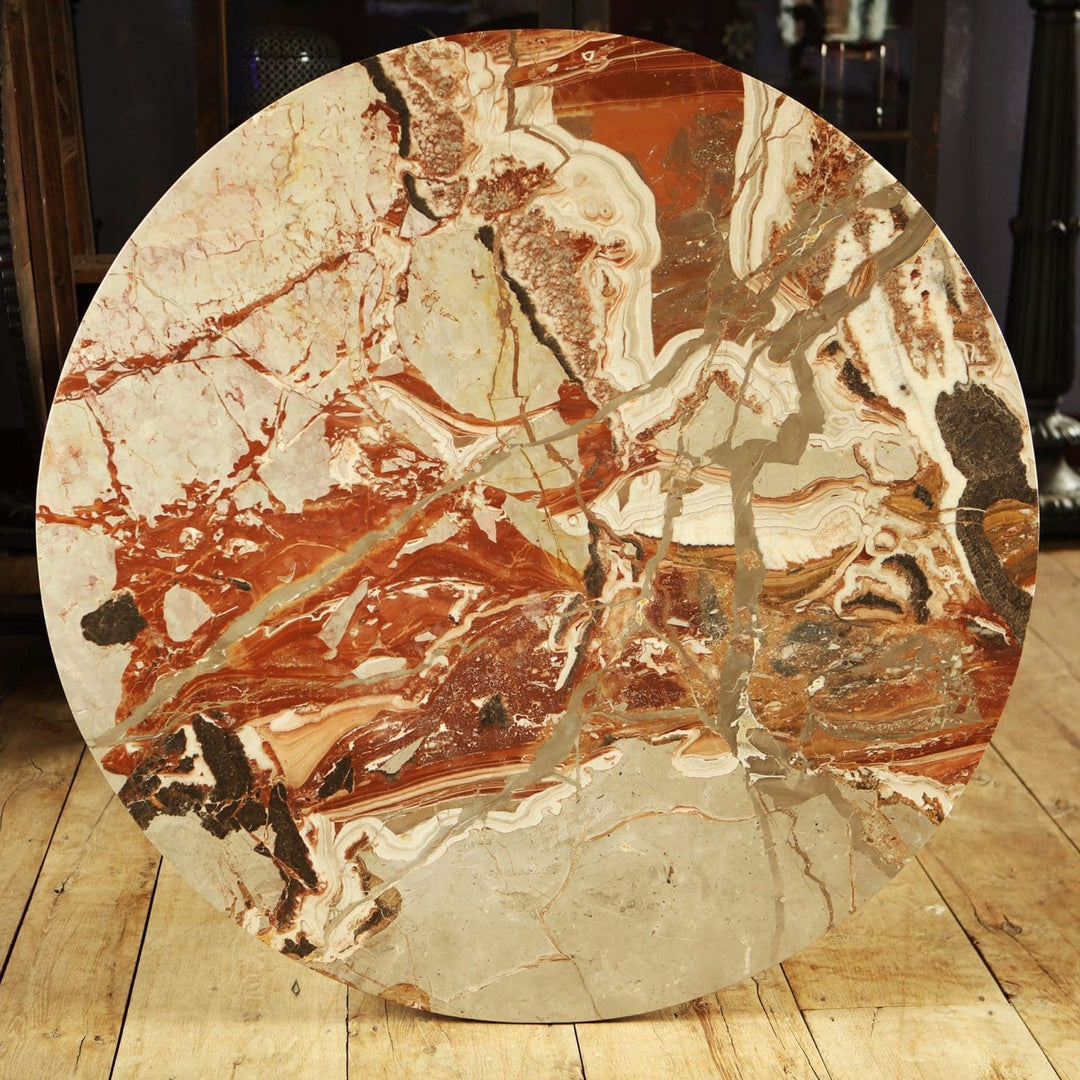 Breccia Pontificia Sicilian Jasper Circular Marble Table Top