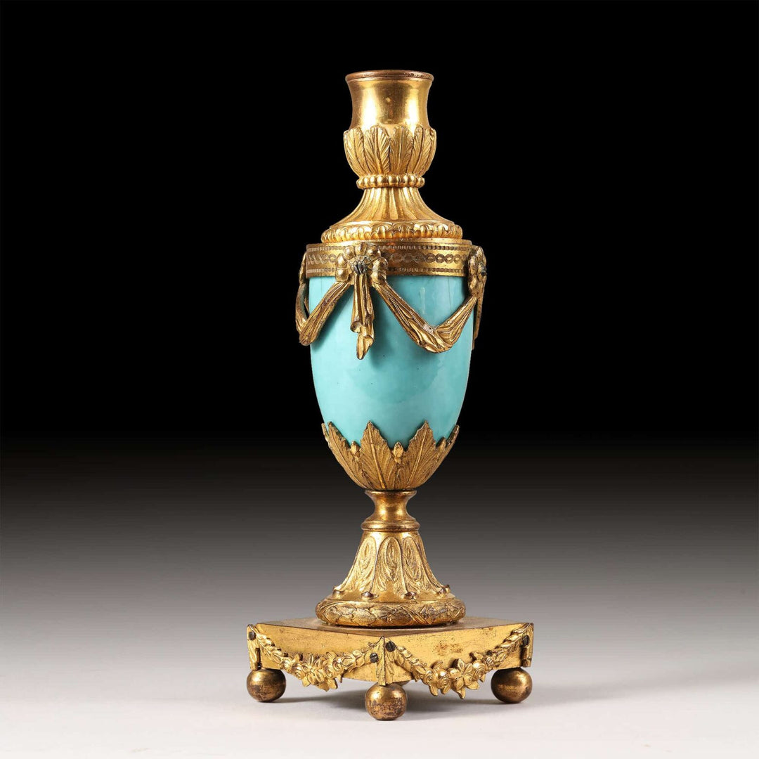 George III Period Blue Enamel Ormolu Cassolette