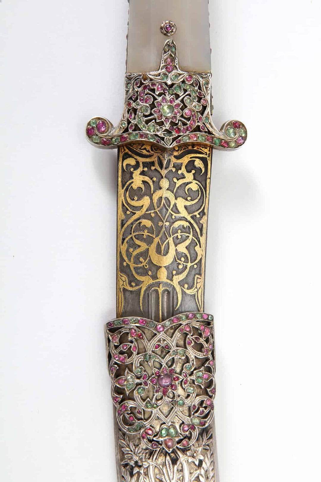 Turkish Dagger With A Fine Gem Encrusted Agate Handle