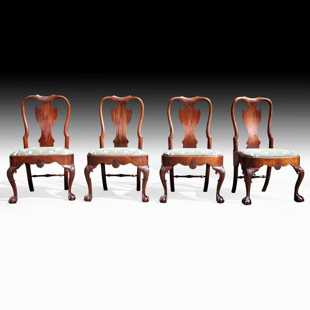 Set of Four George II Mahogany Side Chairs