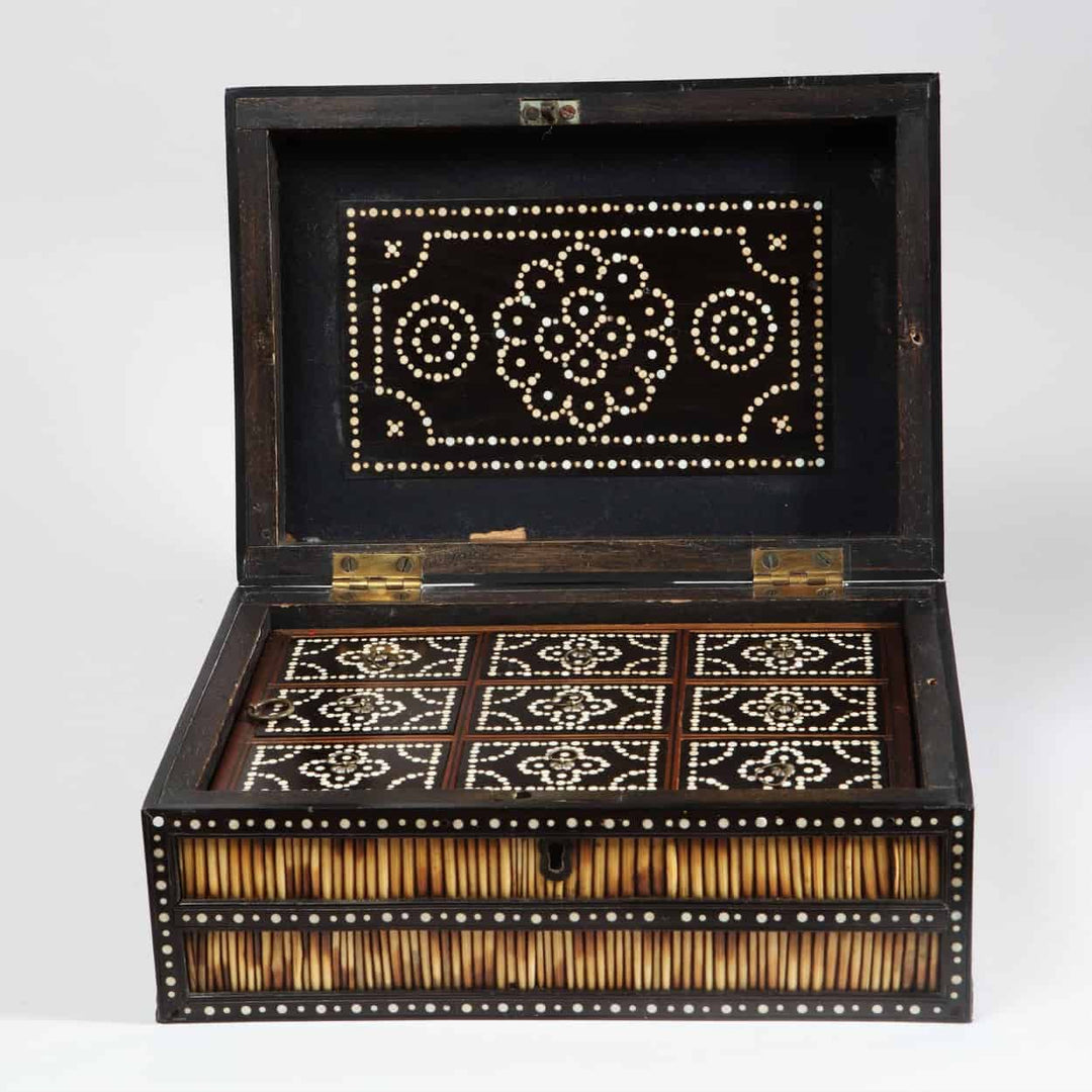 Ceylonese Porcupine Quill and Ebony Box