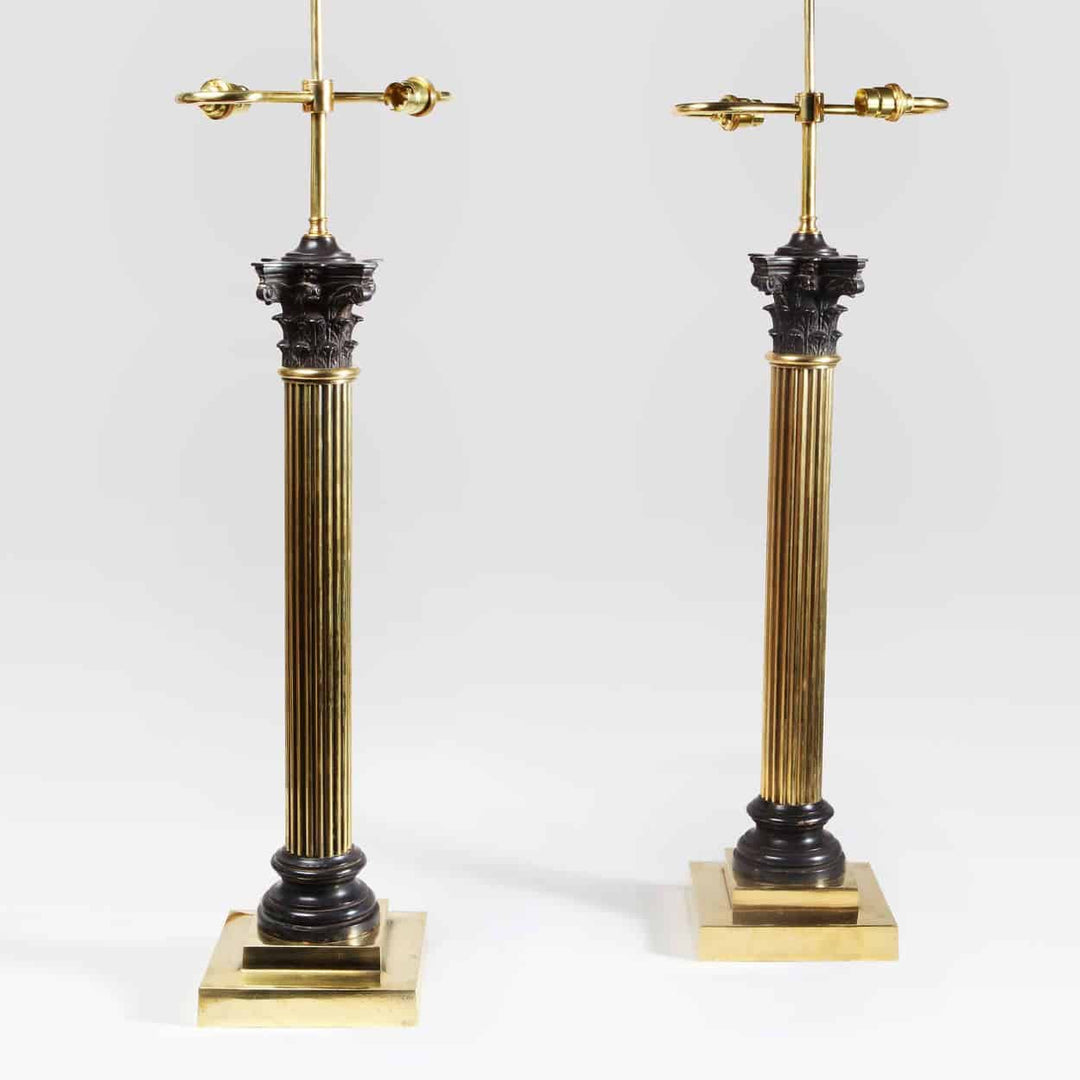 A Pair of Large Scale Column Lamps