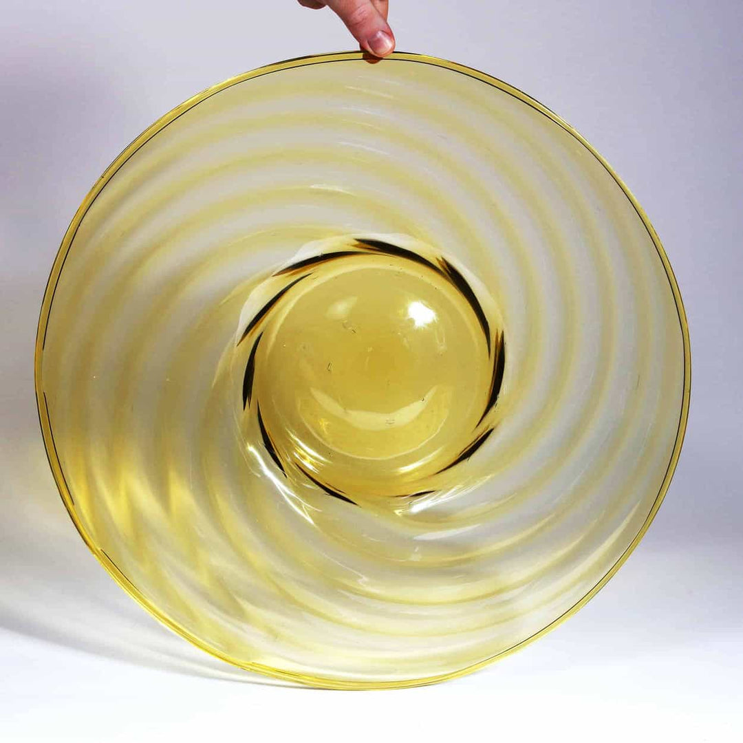 Large Murano Glass Charger - Yellow attributed to Pauly & C.