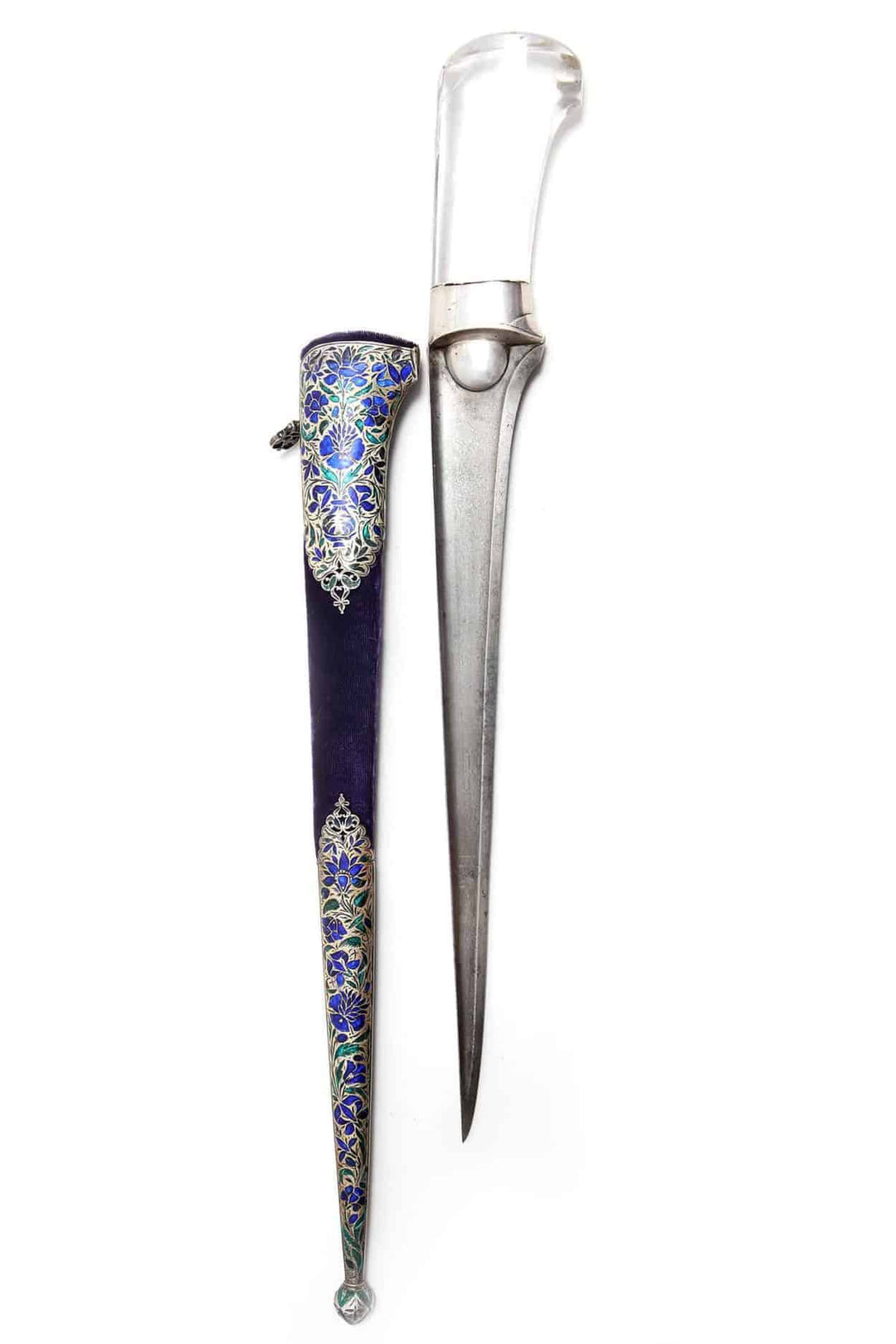 Indian Lucknow Enamel & Rock Crystal Peshkabz