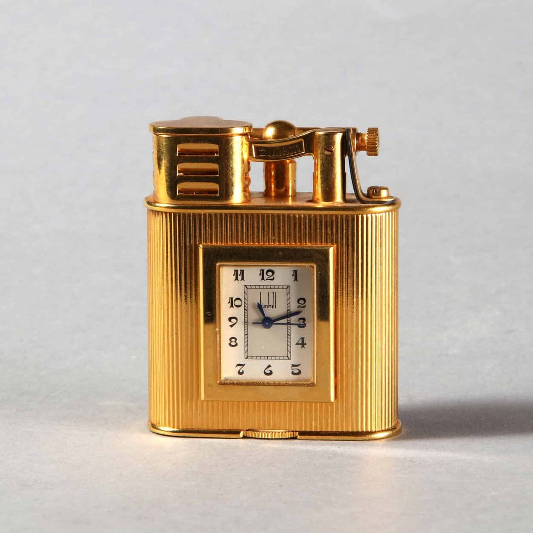 Dunhill Gold Plated 'Unique 'A' Sports' Pocket Lighter with Watch Limited Edition