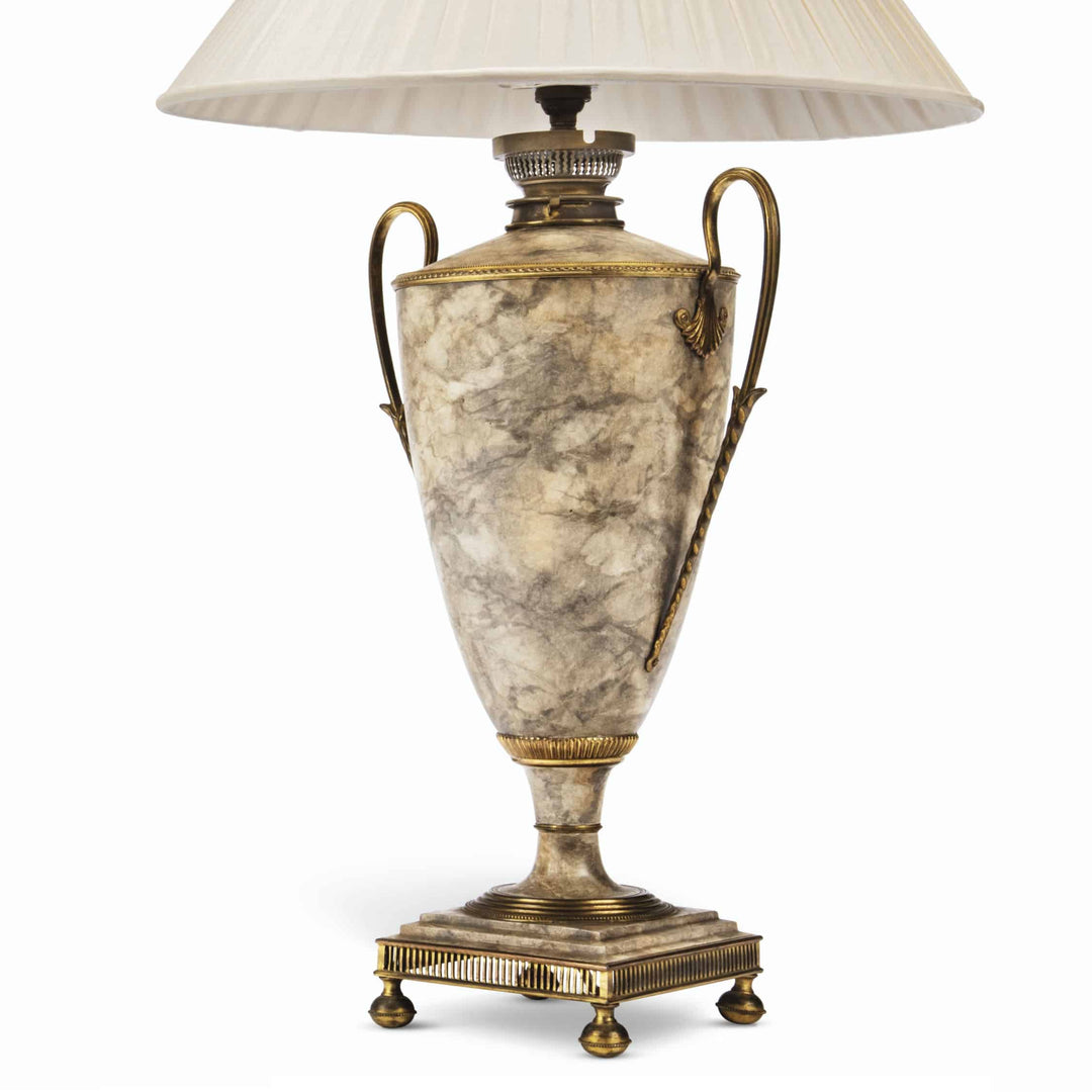 A French Neo Classical Marbelised-Tole Table Lamp