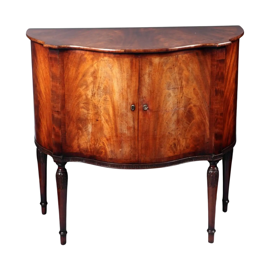 19th Century Hepplewhite Mahogany Bombe Side Cabinet